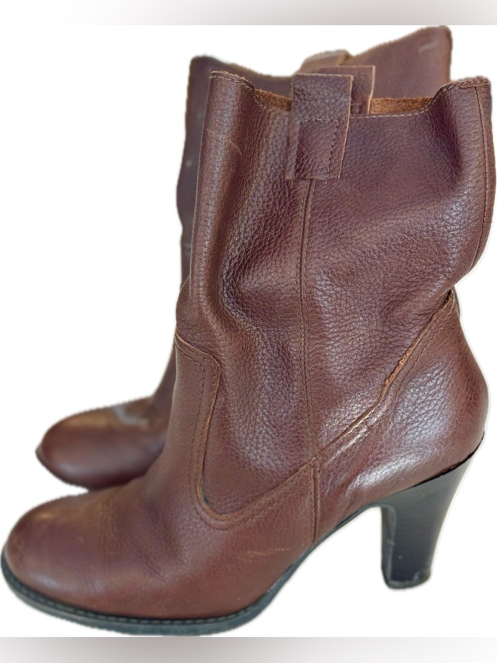 Nine & Company cognac leather ankle boots 8
